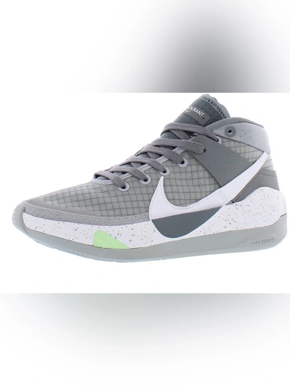 Nike KD13 Kevin Durant No. 7 Basketball Shoes Gray White Air Zoom Men’s Size 11.